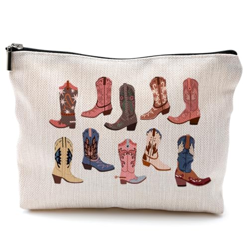 Western Cowgirl Makeup Bag - Boho Western Cowboy Boots Cosmetic Organizer - 11-west-makeup bag