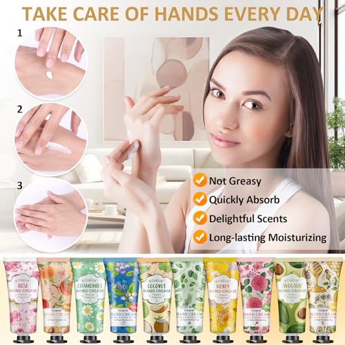 KONEUK 8-Pack Mini Hand Cream Set for Dry Cracked Hands