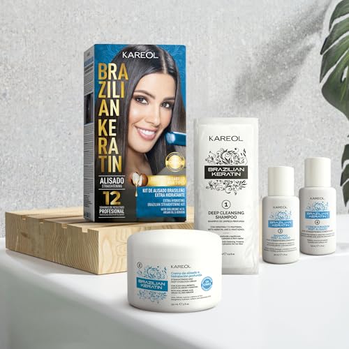 Extra Hydrating Brazilian Straightening Kit - Formaldehyde Free - With Hyaluronic Acid, Argan Oil, Keratin - Keratin Hair Treatment, Keratina Para Alisar El Pelo, Alisado Brasile?o Keratina
