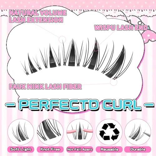 UIYPL Lash Cluster Kit - 150pcs Natural Volume Eyelash Extensions