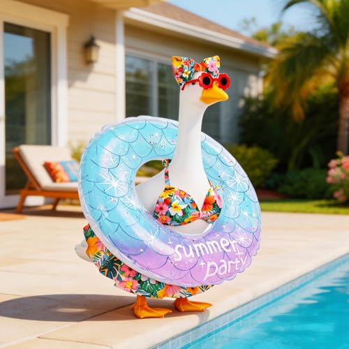 Summer Porch Goose Outfit Set with Hawaiian Bikini & Accessories