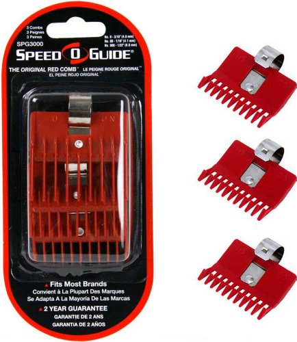 Red Speed-O-Guide Comb Set 3 Pack Size 0 for Hair Clipping & Styling