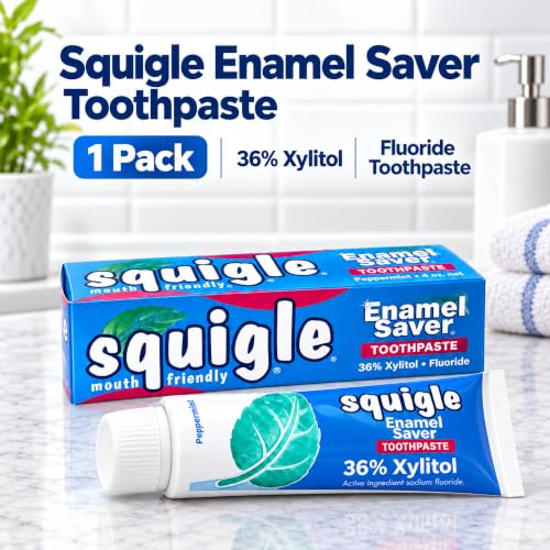 Squigle Enamel Saver SLS-Free Toothpaste for Sensitive Mouths 4oz, Pack of 1