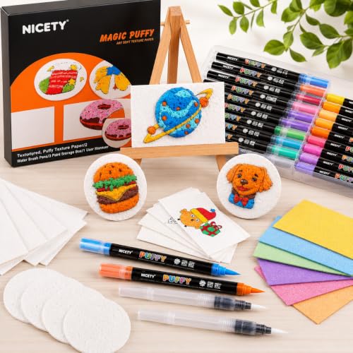 NICETY 56 Pack Magic Foam Texture Painting Kit with Acrylic Pens