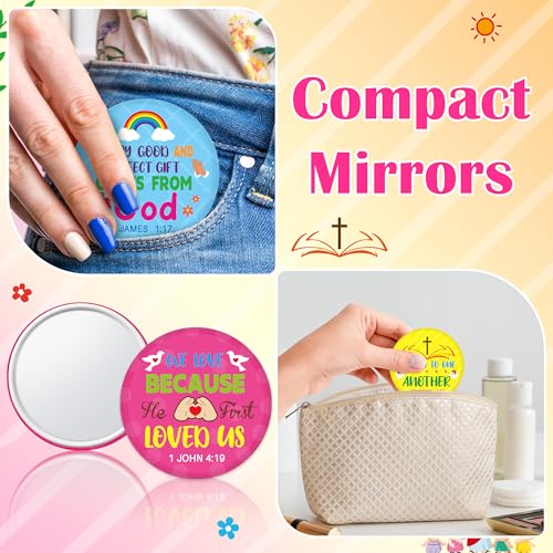 Cute Bible Compact Mirror Bulk - 36Pcs Inspirational Mini Mirrors