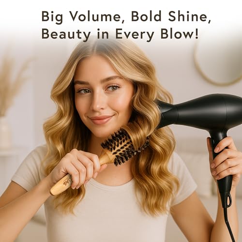 TADA Beauty Bamboo Round Brush - Eco-Friendly Detangling Brush
