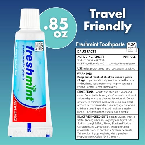 Travel Size Adult Dental Care Kit with Toothbrush, Toothpaste & Floss