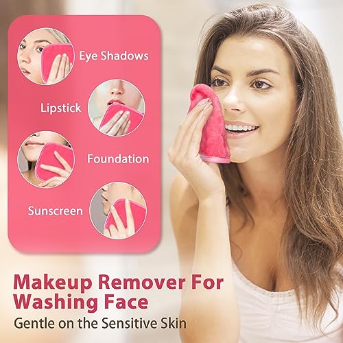 12 Pack Reusable Makeup Remover Cloths - 6" x 6" Microfiber Towels MixColor-2