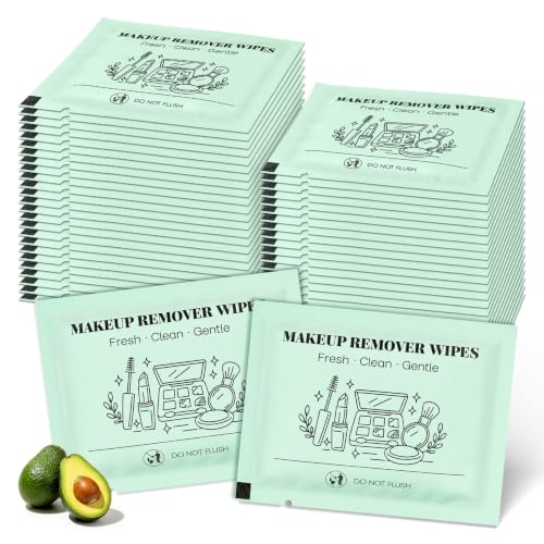 Avocado Makeup Remover Wipes 50 Count - Gentle Facial Cleansing Towelettes for All Skin Types