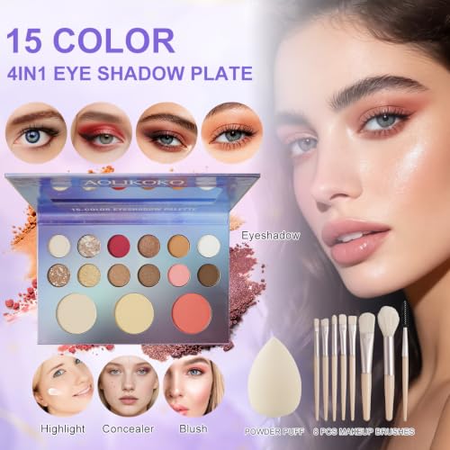 AOLIKOKO All-in-One Makeup Kit for Women - HZB-083, Full Face Set