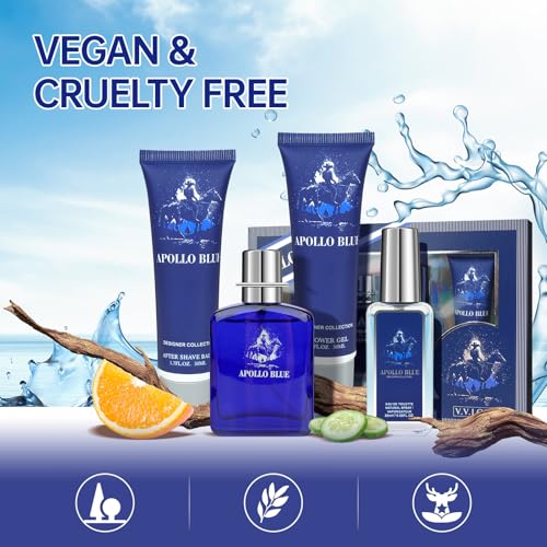 Men's Bath and Skincare Gift Set - All Natural Melon & Sage Aromatherapy, Travel-Friendly 4-Piece Kit