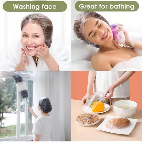 200PCS Reusable Disposable Shower Caps - Waterproof Hair Covers