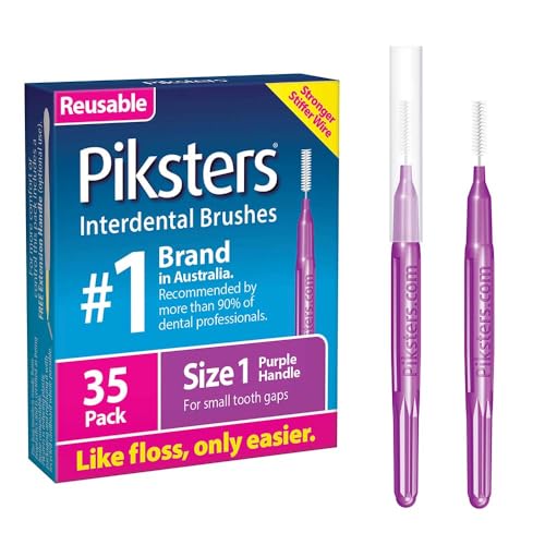 Piksters Interdental Brush Size 1 for Tight Gaps - 35 Pack