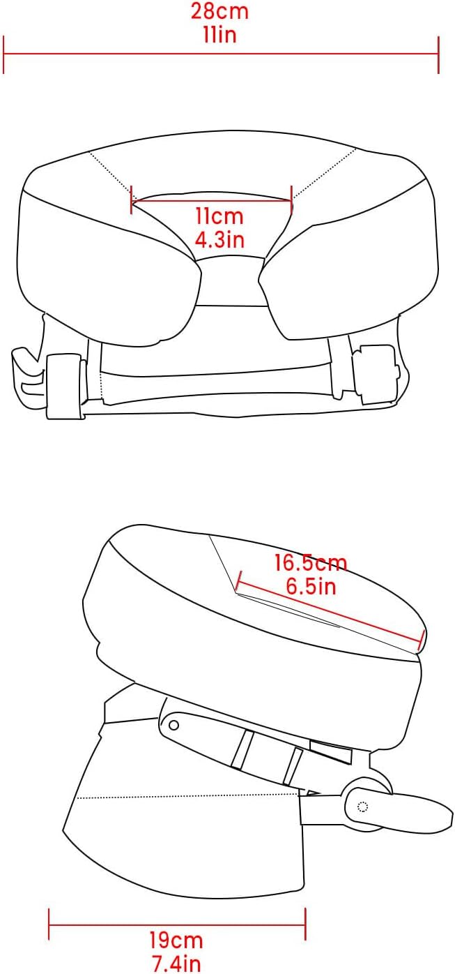 Face Down Tabletop Massage Kit - Adjustable Headrest Pillow in Dark Brown