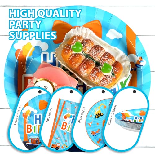 Blue Orange Cartoon Birthday Party Decorations Set for 24