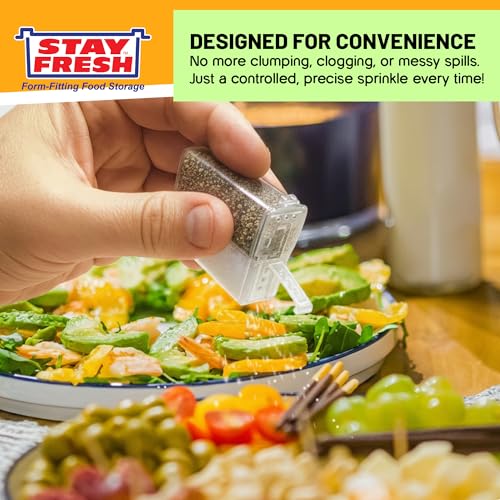 Stay Fresh Mini Travel Salt and Pepper Shakers - Portable & Refillable Set of 2