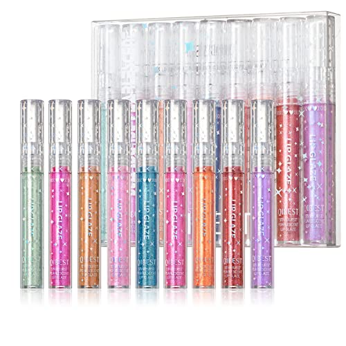 Aseawave 9-Color Shimmery Lip Gloss Set – Long-Lasting Moisturizing Gloss