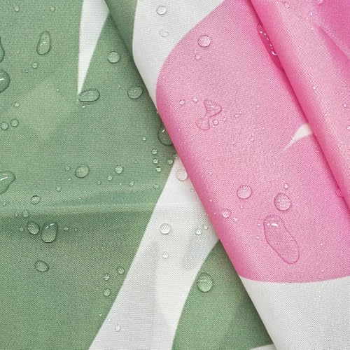 Mocsicka Boho Floral Shower Curtain - Pink 71x71 Inch, Waterproof
