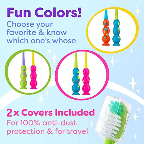Trueocity Kids Toothbrush Set - Soft Bristles & Suction Cup - 2 Pack