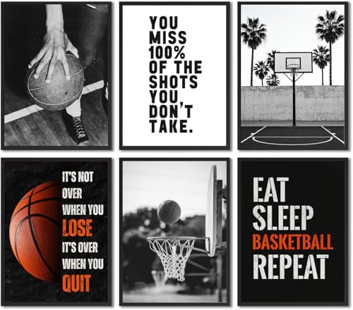 Basketball Inspirational Wall Art Prints - Motivational Quotes for Teens