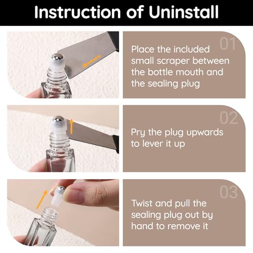 Segbeauty Gray 3ml Refillable Rollerball Bottles Set of 20 for Essential Oils