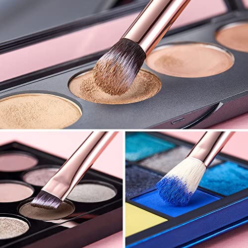 Jessup 15-Piece Professional Eye Makeup Brush Set - Soft Blending Brushes