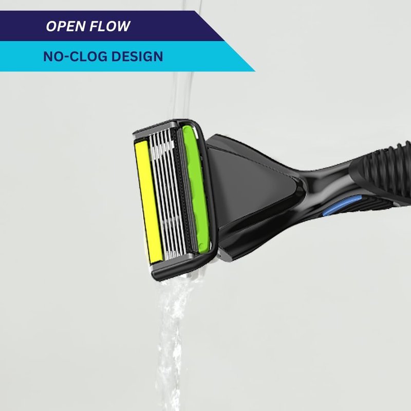 SWIPE Premium Men's 6-Blade Razor Kit (Flex Head Handle + 4 Refills) (No Trimmer)