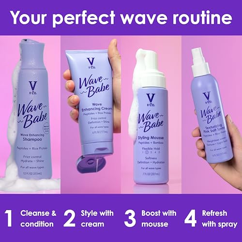 V&Co. Wavy Hair Shampoo & Conditioner Set | 12 Oz, Sulfate Free
