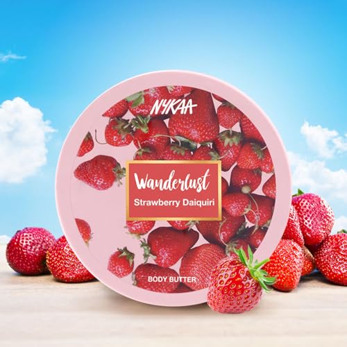 Nykaa Wanderlust Strawberry Daiquiri Body Butter, 6.7 oz Moisturizing Cream