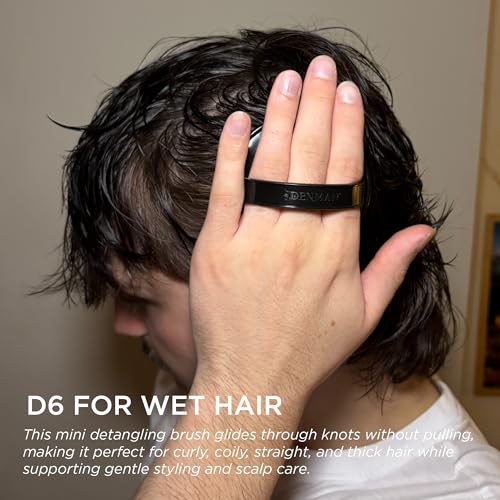 Denman D6 Detangle Hair Brush for Curly Hair - Black Scalp Massager