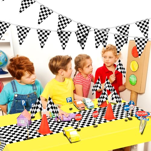 Racing Car Birthday Party Tablecloths - 3 Pack, 54x108 in
