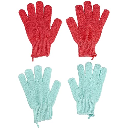 Glamlily Exfoliating Shower Gloves - Pack of 6 Body Scrub Mitts for Women
