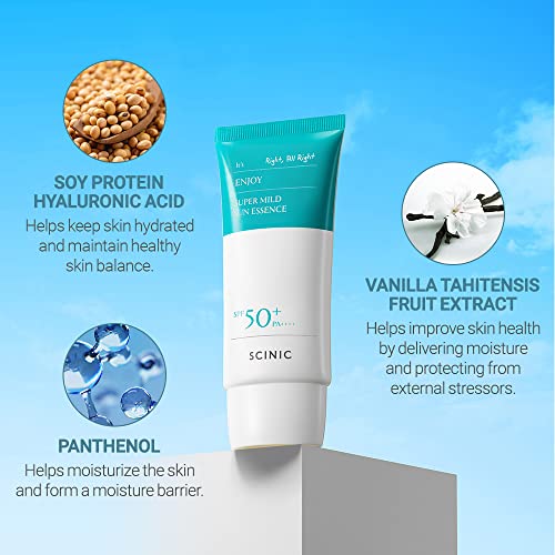 SCINIC Enjoy Super Mild Sun Essence Set SPF50+ | Hydrating, Lightweight, Non-Sticky, 50ml