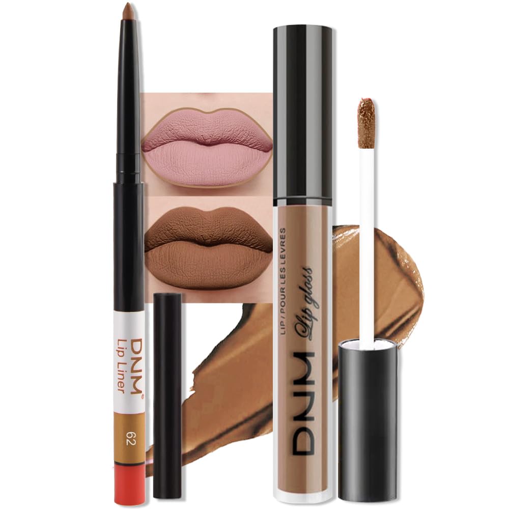 Medium Brown Beige Lip Liner & Matte Lipstick Set - Vegan, Long-Lasting, Waterproof | 2 Pcs