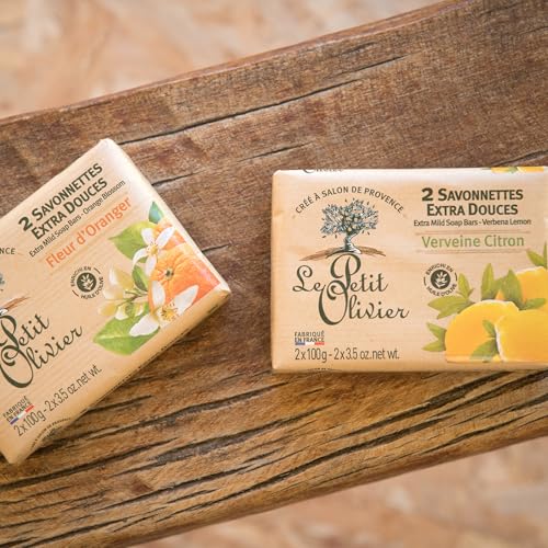 Le Petit Olivier Verbena Lemon Extra Mild Soap Bar, 2-Pack