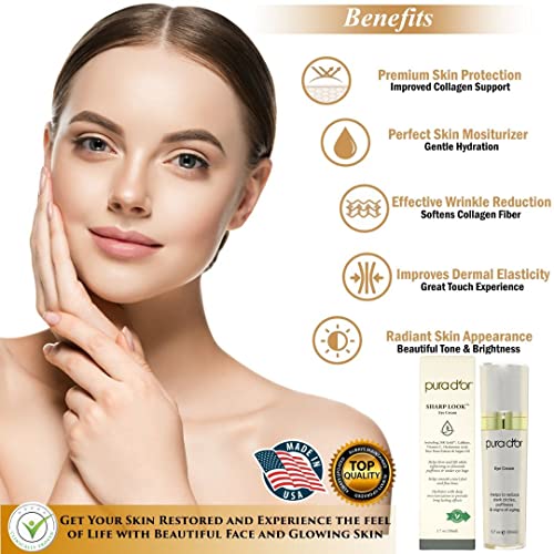 PURA D'OR 24K Gold Anti-Aging Eye Cream - Firming & Wrinkle Reduction 1.7oz