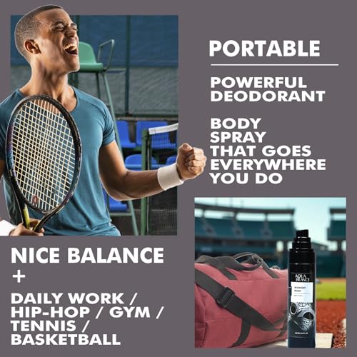 AQUA BLANCE Body Spray for Men - 3-Pack Fragrance Mist, 3.4 Fl Oz Each