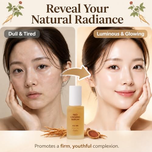 Esfolio Red Ginseng Serum - Lightweight Korean Facial Serum 1.69 Fl Oz