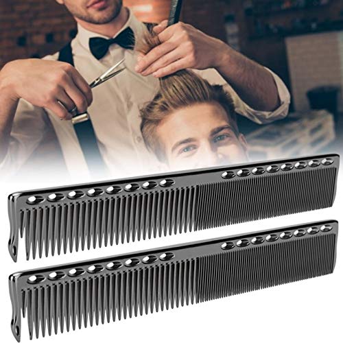 Tomotato 2-Piece Stainless Steel Hair Cutting Comb for Barber and Salon Use