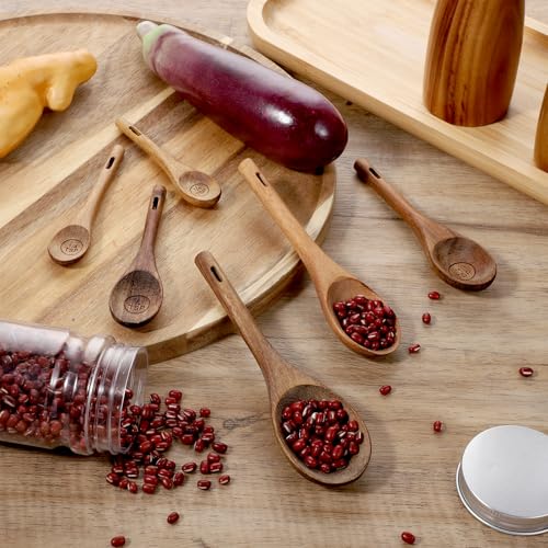 6-Piece Acacia Wooden Measuring Spoons Set for Baking & Cooking