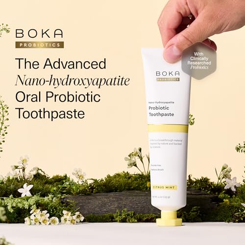 Boka Probiotic Fluoride-Free Toothpaste Citrus Mint 4oz | Supports Enamel & Oral Microbiome
