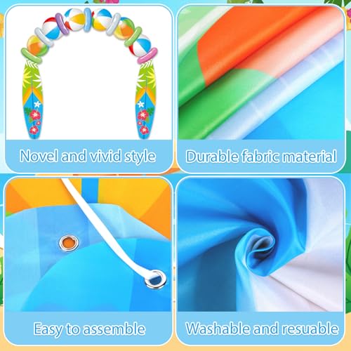 Summer Beach Ball Surfboard Banner for Tropical Parties