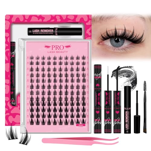 PRO LASHBEAUTY Anime Eyelash Clusters Kit - 120 Pcs with Bond & Seal