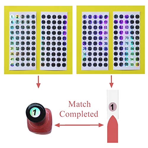 100pcs Nail Swatch Sticks with Ring for Easy Color Display