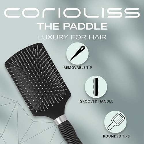Corioliss Paddle Brush for Women - Professional Short Hair Styling Brush