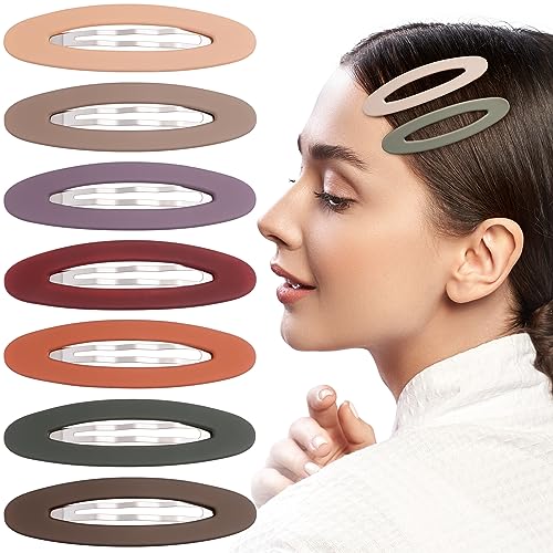 7pcs Matte Snap Hair Clips for Women, Non-Slip Oval Hair Barrettes