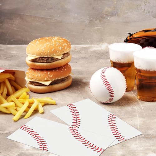 Kochorie 96-Count Baseball Napkins - 7.8 x 4.3 Inches Disposable Party Supplies