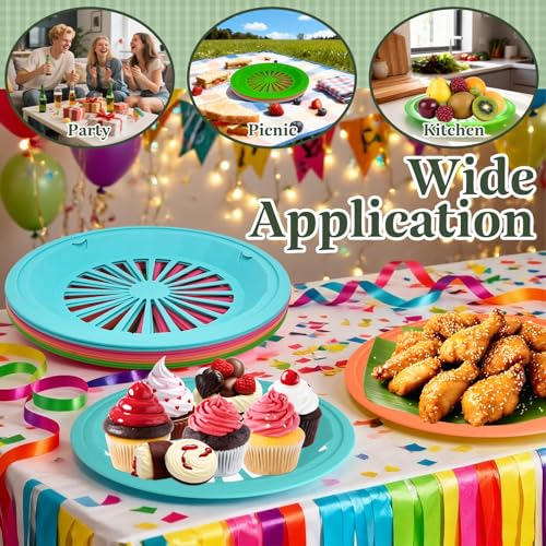 10'' Colorful Plastic Plate Holders - 8 Pack, Reusable Design