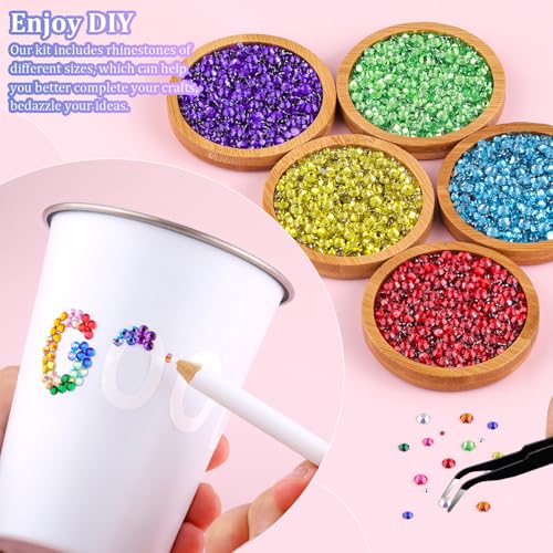 TINKRSTUFF 30000Pcs Multicolor Resin Rhinestones with B7000 Glue Set