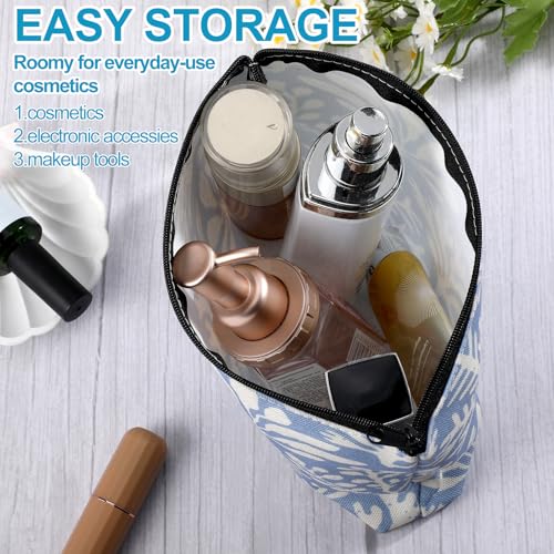 Fresh Ocean-Themed Cosmetic Bag Set - 4 Pcs Beach Makeup Pouches